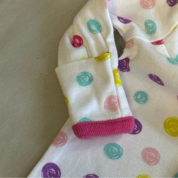 The Children's Place - White and Pink Footie Sleeper with Playful Polka Dots - Picture 3 of 4